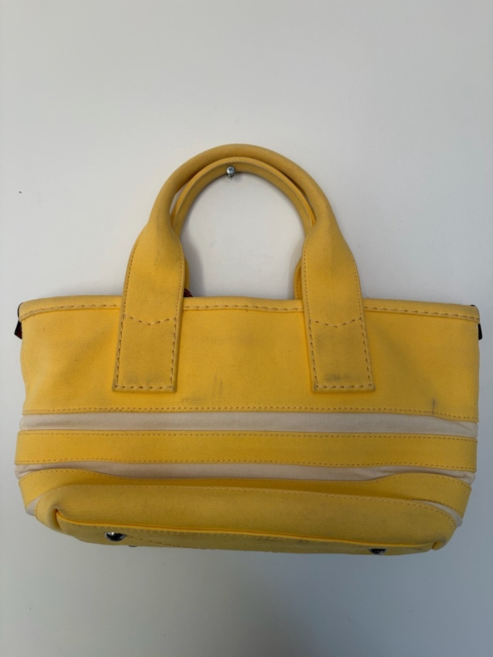 Marc Jacobs St Tropez Blue, Yellow Canvas Black & White Sequins Small Tote - Picture 13 of 16